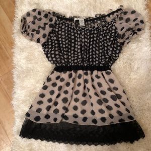 American Rag Baby Doll Sheer Off Shoulder Top